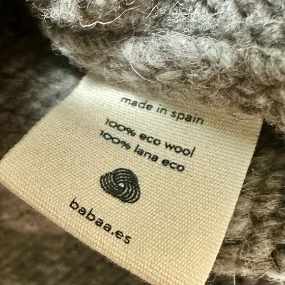 babaa • no5 ochre chunky knit spanish wool button‑back sweater rare - Picture 4 of 6